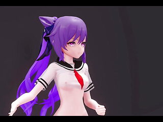 Keqing - Almost Naked Hot Dance In Sailor Suit