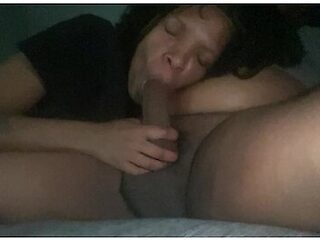 Pretty Lightskin Bitch Sucking On Daddys Fat Cock