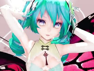 Miku Hentai Dance Undress Creampie MMD 3D Butterfly Shake It MMD 3D Emerald Hair Color Edit Smixix