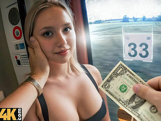 Blonde Teen Jessie Ames Sucks Cock in Train Station Toilet POV