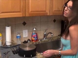 Son Fucks Busty Step Mom in Kitchen - Family Therapy