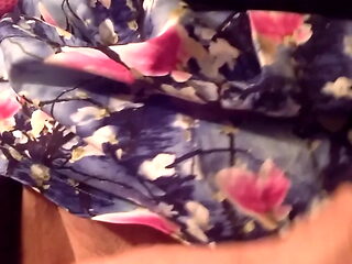 crossdresser playing with their clit & fucking pussy dildo 