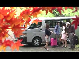 Japanese MILF enjoys hot sex in the travel