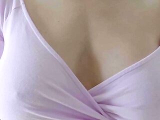 Wifey gets her perfect tits out of her itty bitty top