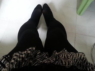 Black Patent Pumps with Pantyhose Teaser 23