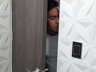 My Stepmother Finds Me Masturbating When She Takes a Shower and Sucks My Cock Until Apu Interrupts Us