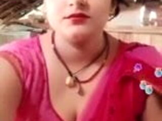 Live Indian Red Sexy Big Boob Aunty
