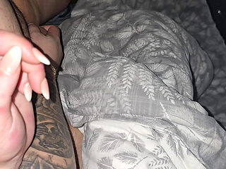 Tattooed step mom hand slip into step son dick for a handjob