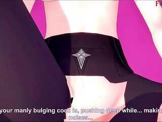 Hot MILF's animated cuckold encounter with Genshin Impact