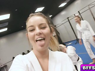 Besties shared a cock and a big load