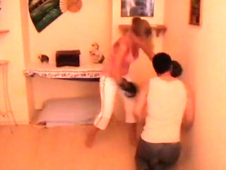 Intense punching and beating of slave