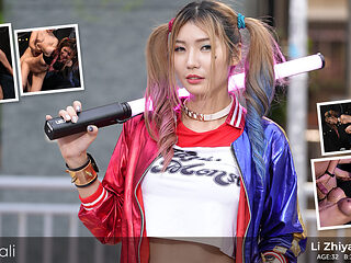 Li Zhiyan Gets Fucked At The Halloween Sex Party Dressed As Harley Quinn - AVJiali