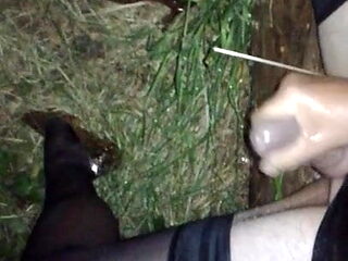 Drunken Piss Slut Cums Outdoors