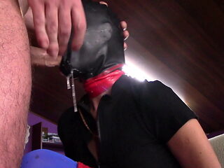 10 minutes of bound extreme blowjob and deepthroat creampie