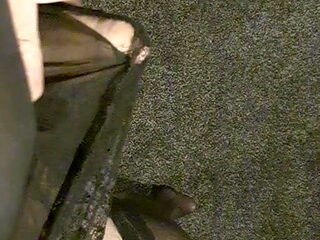 sexy dress, stockings and tiny clit