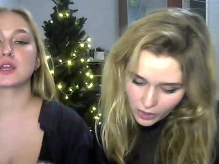  Two Russian girls in front of the camera for the first time