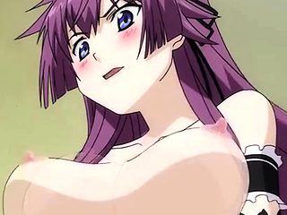 Anime maid Kiriha pleases her master