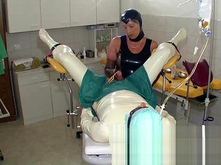 rubber nurse have fun with patient cock