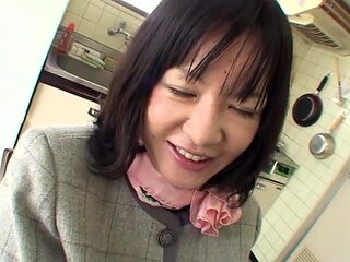 Mature Japanese black-haired with highly wooly poon Makiko Nakane having joy with a dude