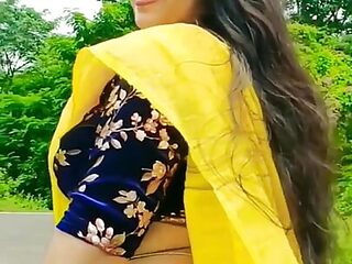 KANNAD village hot girl called her boyfriend and fucked her in the open behind the house amateur Homemade big tits