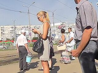 Beautiful Blonde Upskirted On A Bus