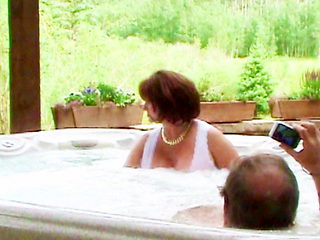 IN THE HOT TUB WITH HUBBY'S FRIEND