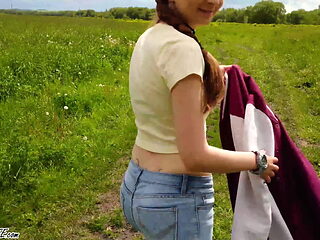 Girl Is Sucking Classmate’s Cock Outdoors after School