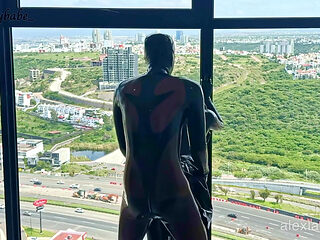 Horny in Latex Enjoying the View - Alex Latex