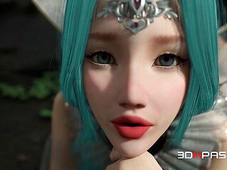 Animated fairy takes the orc's monster cock in anal and ends with huge facial shots