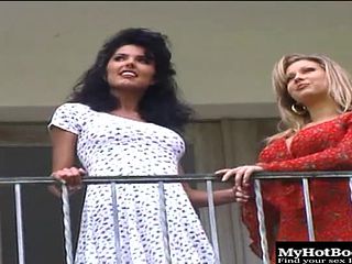 Two sassy lesbian lookers enjoy pleasuring their twats