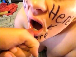 Cum Slut Takes Loads Of Cum To Her Face & Wants More 