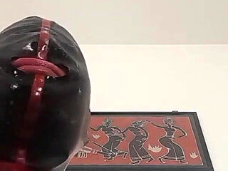 Laura is gagged with a lips mouth gag, throath fucked for long time and swallows cum