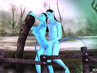 Avatar babe anal fucked by huge blue cock