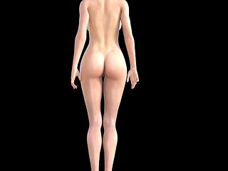 Nude girl dance animation 3d
