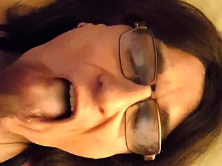 Heather trapped against the Bed and Face Fucked by BBC