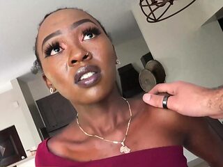 Skinny African girl skips the line