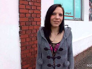 Slim German College Girl Pickup and Casting Fuck by old Guy