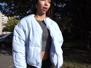 Asian babe with a nice ass receives cash for sex