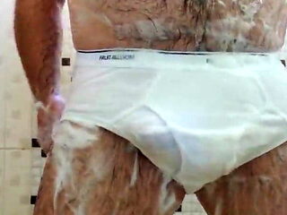 Me Hairy Dad With Fat Cock In The Shower