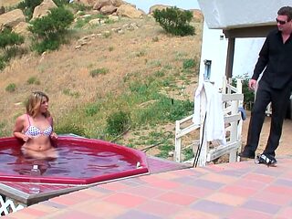 Beautiful Young Stepdaughter Gets Fucked by the Home Pool