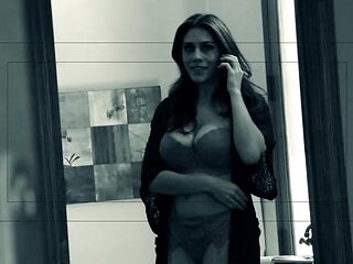 Cute brunette gets a hard cock thrust in her mouth hard on the bed