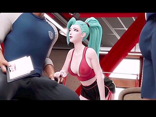 Animated fantasy with two professors and a girl student getting it on