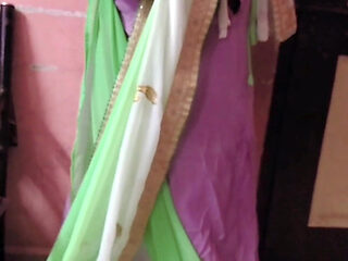 Desi Tamil Slut Wife Renu No Bra Blouse & No Panty Petticoat Saree Tease for Secret Lover! Indianhotwifex