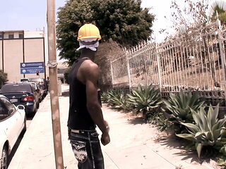 black working man with HUGE fat cock  - fucks latino dude