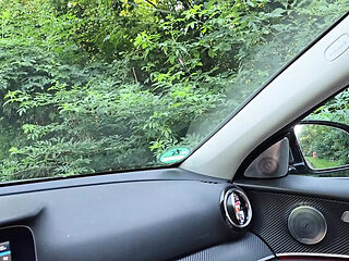 Hot Blonde Wife Dogging in Car on Last Day of Summer 2024 - Public Sex & Sloppy Blowjob