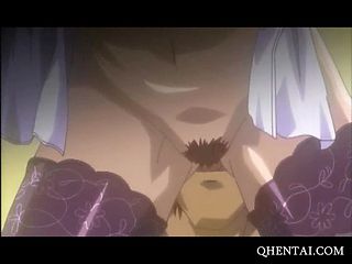 Excited anime lady banged on her desk