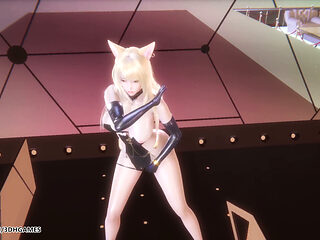 Mmd Hyo Min - Nice Body Ahri Sexy Striptease League of Legends Hentai Uncensored 4K 60fps