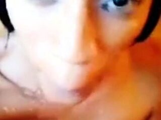 Hairy pussy 18-year-old ebony with salty clit takes a shower