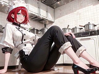 Redhead Chef's Kitchen Secret: From Lazy Poses to Naked Climax