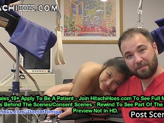 Sensual Raya Nguyen satisfies her naughty craving as daddy medic Tampa pleasures her with a vibrating magic wand on the couch at HitachiHoes.com